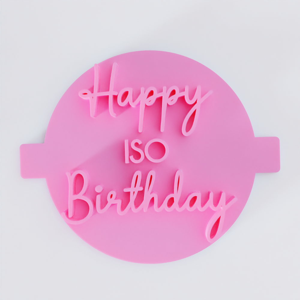 Happy Iso Birthday Embosser Boss 'Em Cookies Cutters and Stamps