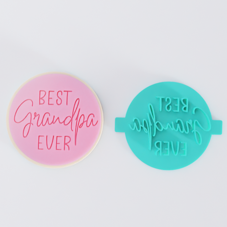 Best Grandpa Ever Embosser Boss 'Em Cookies Cutters and Stamps