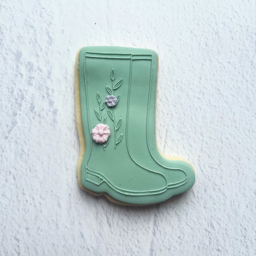 Floral Gumboot Raised Stamp and Cutter