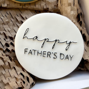 Happy Father's Day Mixed Font Raised Stamp