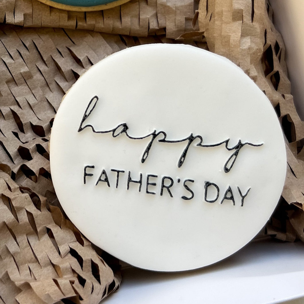 Happy Father's Day Mixed Font Raised Stamp