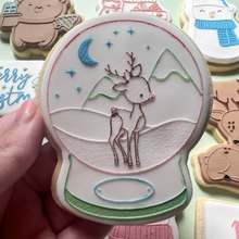 Load image into Gallery viewer, Reindeer Snowglobe Raised Stamp and Cutter

