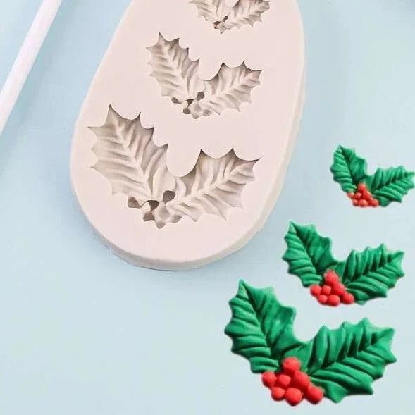 Christmas Holly Silicone Mould