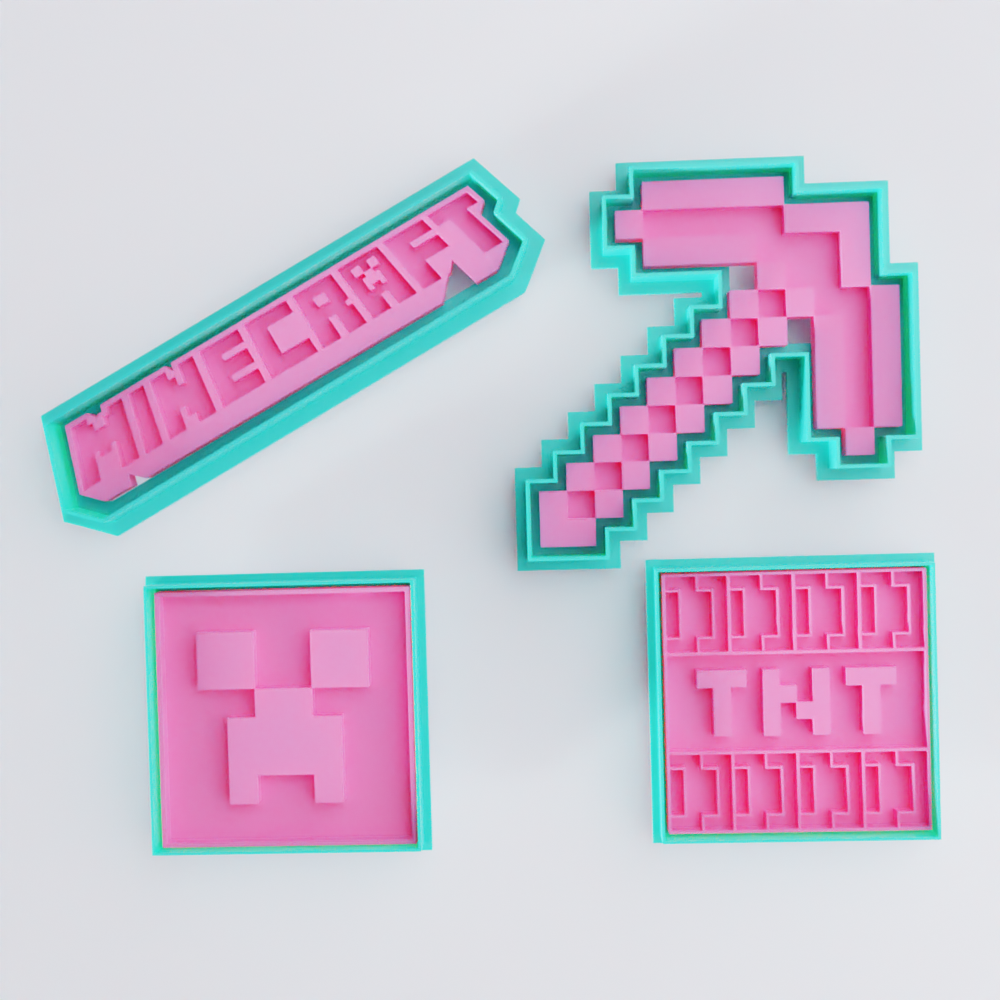 Minecraft Cutters and Embossers – Boss 'Em Cookies Cutters and Stamps