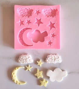 Moon, Cloud and Stars Silicone Mould