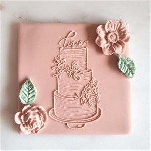 Wedding Cake Raised Stamp