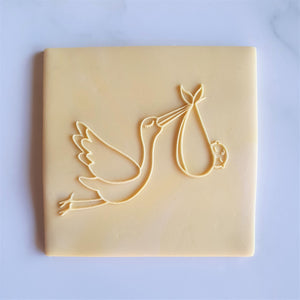 Baby Stork Raised Stamp