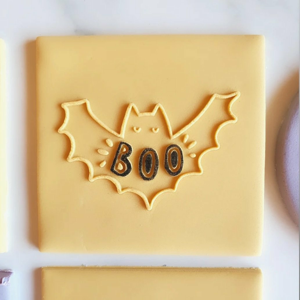 Boo Bat Halloween Raised Stamp