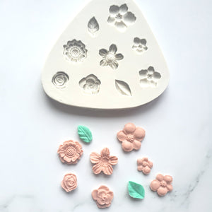 Small Flowers and Leaves Silicone Mould