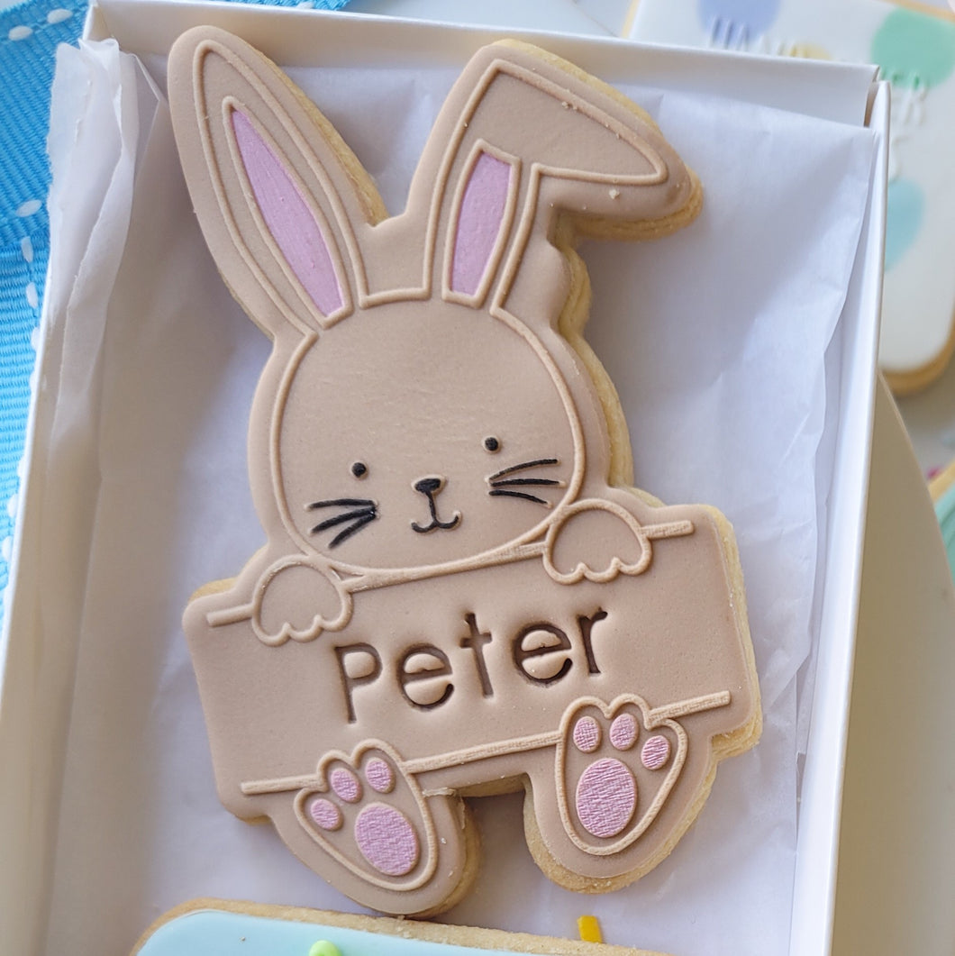 Easter Bunny with No Bow Raised Stamp and Cutter