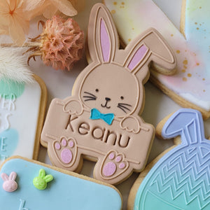 Easter Bunny with Bowtie Raised Stamp and Cutter