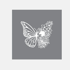 Floral Butterfly Raised Stamp
