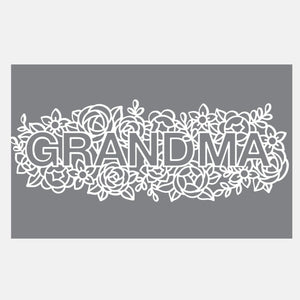 Floral Grandma Word Raised Stamp