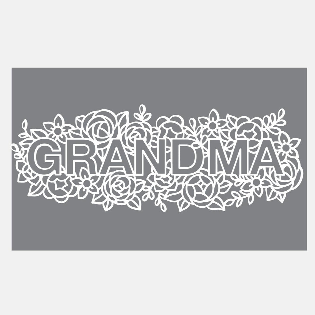 Floral Grandma Word Raised Stamp