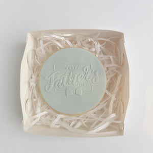 Happy Father's Day with Bow Raised Stamp