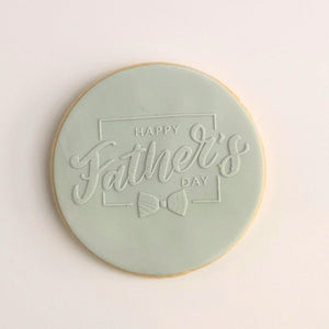 Happy Father's Day with Bow Raised Stamp