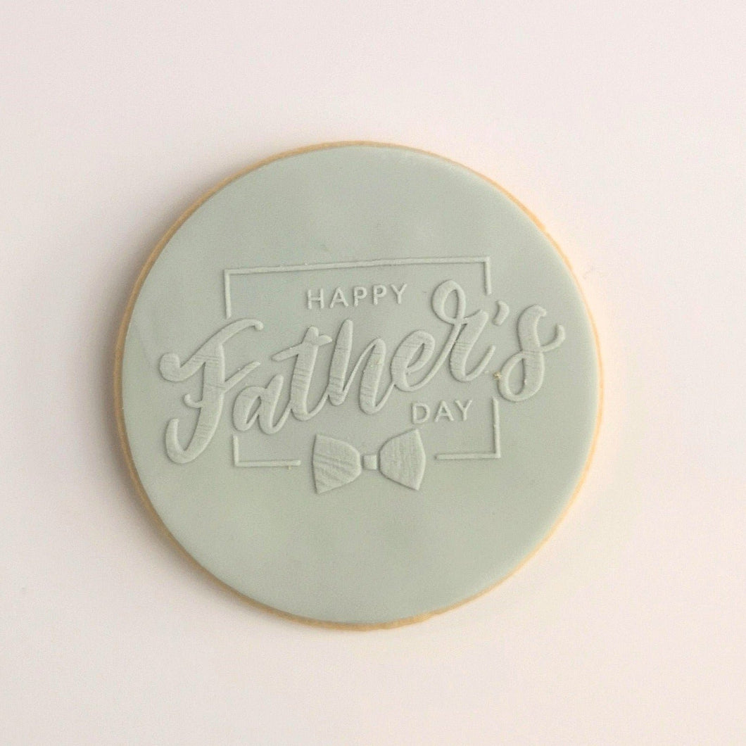 Happy Father's Day with Bow Raised Stamp