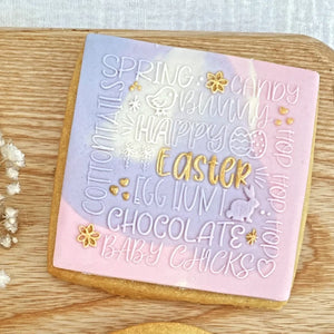 Easter Words Raised Stamp